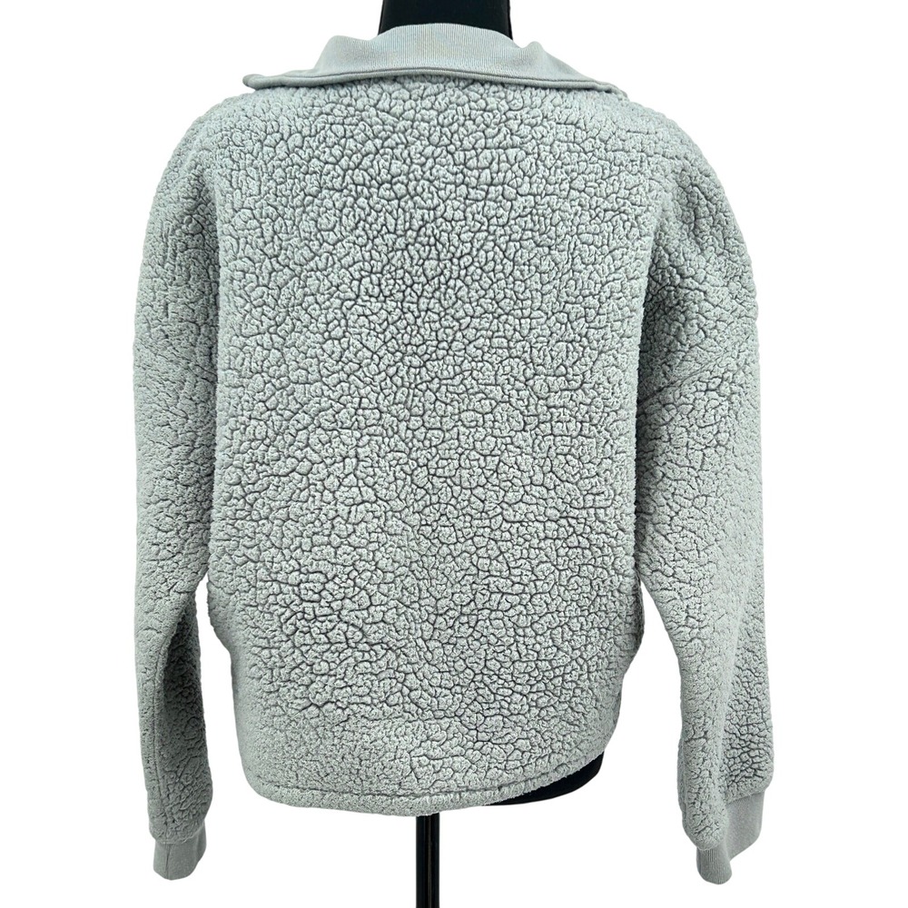 Backcountry Sherpa Fleece Quarter Zip Pullover Sage Gray Medium Gorpcore Cozy - Picture 4 of 8